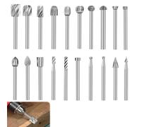 20 Pcs Fraises Rotatives, Jeu de Fraises en Carbure, HSS Burrs Rotatives Embouts Compatible avec Dremel, Outils Rotatifs pour Gravure, Perçage, Polissage et Travail du Bois et Métal