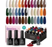 20 Pcs Gel Nail Polish Kit- Glowing Attraction Collection Fall Winter Orange Burgundy Red Purple Gel Polish Set Gray Blue Green Soak Off Led Nail Lamp Base Top Coat Nail Gel Kit