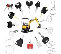 20 Pcs Jeu De Clés D'Allumage, Cle Universelle Accessoires Clef Passe Partout, Rechange Clé De Contact avec Porte-clés, Universel pour Moteur, Pelles de Construction, Bulldozers, Tracteurs