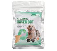 20 pcs Les lingettes de doigt réduisent la plaque et les tampons de dents de nettoyage oral portables pour les chiens et les chats
