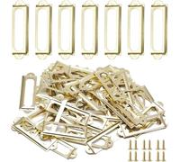 20 PCS Metal Label Bolders, Antique Bronze Name Crame Frame Library File Cador Tag étiquette Étiquette avec vis pour tiroirs de bureau étagères (Laiton)