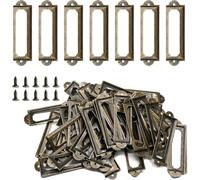 20 PCS Metal Label Bolders, Antique Bronze Name Crame Frame Library File Cador Tag étiquette Étiquette avec vis pour tiroirs de bureau étagères (Bronze ancien)
