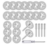 20 Pcs Mini Disque Diamant à Tronçonner pour Dremel avec Mandrin de 3mm pour Coupe Pierre, Verre, Céramique