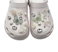 20 PCS Mode Charmes de Chaussures, Élégant Breloques de Chaussures Papillons Fleur Perle Diamant pour Crocs Sandales à Sabots, Breloques de Décoration de Chaussures CLOG Charmes pour Femmes Filles