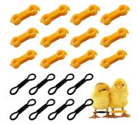 20 Pcs Pattes Volaille Attaches, 2 Styles, jaune Bandes pour Pattes Poulet, Élastique noir Entraves pour Pattes Poussin Bandes Sangles cuisses volaille réutilisables pour une posture debout correcte