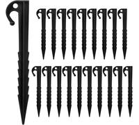 20 Pcs Plastic Tent Pegs,14.5 cm Sardine Tent Plastic Heavy Duty Tent Fixing Pegs Ground Hook,Spiral Tent Pegs for Tents Camping Awning,Garden (Black)