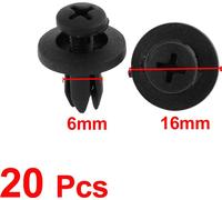 20 Pcs plastique noir Vis Rivet Lining Panneau Garniture Retenue Fastener Clips