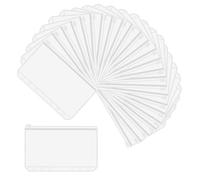 20 pcs Pochette Plastique A6, 6 trous Pochettes Classeur, Budgetaire Perforée Transparente, Dossiers à Glissière pour Documents, Cahiers, Cartes, Objets Personnels