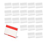 20 Pcs Porte-étiquette Transparent,9x6 cm Acrylique Transparent Étiquettes de Prix, Mini Affichage du Signe Porte-cartes, Étiquette de Prix Nom de Carte Porte