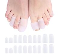 20 Pcs Protecteurs Orteils Silicone Protège Orteil en Gel Capuchons D'orteils Tube Orteils Souple pour Gros et Petit Orteils Soulage de Douleur Contre Ampoule Callosité Cor Femme Homme
