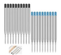 20 PCS Recharges de Stylo Bille Multifonction, RemplaçAbles Recharges Universelles pour Format G2 Longueur 9.9cm Pointe Moyenne 1.0MM Pour L'école le Bureau pour Professionnels et Étudiants(Noir/Bleu)