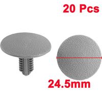 20 Pcs Rivet Plastique Garniture Panneau Agrafe Clips de Moulure Trou de 6.5mm Dia Gris