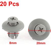 20 Pcs Rivet Plastique Vis Doublure Garniture Panneau Fixation Clips d'Agrafe Gris