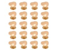 20 pcs rivets coeur 10 mm rivets de forme de coeur décoratifs en métal avec vis de pH pour projets en cuir (Gold)