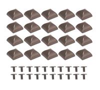 20 Pcs Rivets Pyramid 18mm, Rivets Carrés en Alliage de Zinc avec Vis PH - Durabilité Antirouille, Facile à Installer, Pour Réparation et Décoration Cuir et Tissus (Argent Noir)
