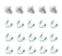20 PCS Rouleaux de tiroirs Pom, Roues d'armoires, glissières de tiroirs, Rouleaux de conteneurs/positionnement, poulies de Meubles (Φ19-M6x8-4mm)