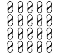 20 PCS S Shape Carabiner Metal Mini S Shape De S 40mm, Mousqueton Porte ouble Ressort, Mousqueton Noir, Idéal pour Sac à Dos, Voyage, Camping, Randonnée, Clés