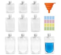 20 Pcs Sachets de Recharge pour Gel Douche, 30ml 50ml 100ml Recharges de Savon Liquide de Voyage pour Shampoing, Gel Douche, Lotion, Trousses de Voyage, avec Entonnoir en Silicone, étiquette