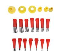 20 PCS Set Buzer de calfeutrage réutilible Applicateurs de buse de calfeutrage en acier inoxydable avec des bases de connexion de 6 PCS pour la fenêtre de porte de cuisine de la