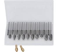 20 PCs Set de fraises rotatives double coupe 1/8 -pouce -tige -tungstène -carbure avec 2 collets pour le perçage du bois -sculpture -polissage de gravure