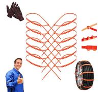 20 PCS Snow Tire Chains, Zip Tie Snow Chains for Car Tires, Universal Tire Chainse, Easy to Install, Strong Anti-Slip Grip for Car SUV Pickup Trucks (40PCS)
