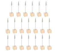 20 PCS Supports Photo avec Pinces - Porte Photo Pince Mémo et Porte-clips Photo Message avec Crocodile et base en bois pour les mariages les fêtes les restaurants les bureaux et de photos à la maison