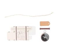 20 Pcs Wedding Gift Box Set with Mini Suitcase Design, Compass and Kraft Tags, Travel Themed Wedding Favors Boxes with Hemp Rope and Handle for Candy or Party Decorations (Or Rose)