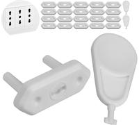 20 Pcs White Adhesive Baby Plug Socket Covers Suitable For F And L Type Sockets,Child Safety,Insert Finger Protection,Socket Protector With Keys,Baby Safety,Child Safety Sockets