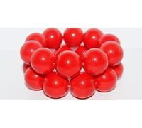 20 pcss Perles en verre pressées rondes druck, rouge (93190), verre, République tchèque, dimensione 16 mm (0.63 in)