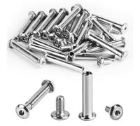 20 PcsVis de Connexion M4 x 20 mm, Vis d'Assemblage, Vis de Meuble en Acier Inoxydable A2 V2A, Connecteurs de Meubles pour Armoires Planches en Bois (10 Connecteurs à Visser, 10 Manchon)