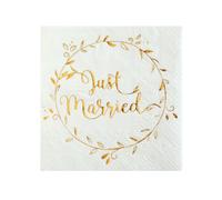 Santex Petites serviettes 6334-3 Just Married métallisées Sachet de 20
