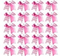 20 pices 7 pouces cancer du sein Aymesse de cancer de la cancer de la cheveux Bows Bows Pondeur de cheval Grand tincelant rose ruban Bows Acces