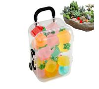 20-Piece Luminous Miniature Fruits with Suitcase - Mini Decor