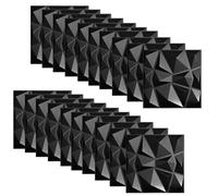 20 pièce Papier Peint 3D Brique Pierre Adhesif Mural Autocollant, Stickers Panneaux Muraux 3D Mural, Dalle Plaque PVC Adhesive Murale, Décorations Murales, Papier Peint Autocollants Décoratifs (Noir)