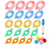 20 Pièce Pom Pom Maker Set, 5 Tailles Appareil Pour Faire des Pompons, Kit Pompon 5 Couleurs Léger Pratique Espace Créatif Illimité pour Projets de tricot et Tricot à Faire Soi-même Avec Coupe-fil