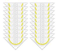 20 Pièce Triangle Géométrique: Géométrie Plastique Triangle Transparent avec Rapporteur Intégré 15 cm, Équerre Géométrique Kit de Géométri pour Bureau Designer Étudiants Peinture