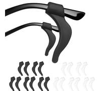 20 Pièces 10 Paires Lunettes Porte-lunettes Anti-dérapant,Crochets D'oreille Lunettes en Silicone Crochets Anti-dérapant,Embouts De Branches Antidérapants,Pour Lunettes De Soleil Lunettes,Noir+Blanc