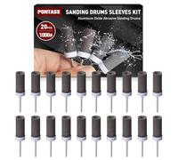 20 Pièces 1000 Grains Tambours de Ponçage pour Outil Rotatif Dremel, Mèches de Ponçage, Manchons Abrasifs Avec des Tiges de 3 mm, Manchons de Ponçage pour Le Ponçage Et le Polissage Métallique.