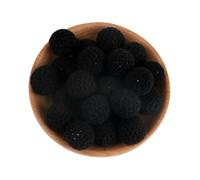 20 pièces 16/20mm perles au Crochet en bois boule de fil perles bricolage bijoux en bois collier accessoires-20 pièces noir-16mm