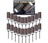 20 Pièces 180 Grains Tambours de Ponçage pour Outil Rotatif Dremel, Manchons de Ponçage avec Tige de 1/8" pour Polissage et ponçage du métal