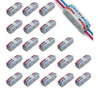 20 Pièces 2 Entrées Domino électrique Wago Connecteur Électriques Rapide De Fil, Bornes De Connexion,Wago 2 Entrées,Connecteur Electrique1-Fil 2-Entrées Pour Circuit En Ligne 28-12 Awg