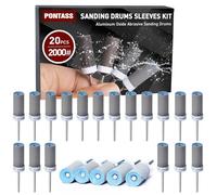 20 Pièces 2000 Grains Tambours de Ponçage pour Outil Rotatif Dremel, Mèches de Ponçage, Manchons Abrasifs Avec des Tiges de 3 mm, Manchons de Ponçage pour Le Ponçage Et le Polissage Métallique.