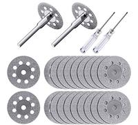20 Pièces 22 mm Diamant Coupe Roue avec 4 Pièces 3 mm Mandrin et 2 Pièces Tournevis en Cristal Croisé pour Outils Rotatifs Dremel
