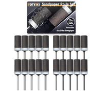 20 Pièces 240 Grains Tambours de Ponçage pour Outil Rotatif Dremel, Manchons de Ponçage avec Tige de 1/8" pour Polissage et ponçage du métal