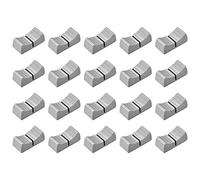 20 PièCes 24Mmx11Mmx10Mm Console MéLangeur Curseur Fader Boutons Remplacement pour PotentiomèTre Bouton Gris Marque Noire