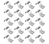 20 Pièces 25mm Collier De Serrage En U, Fixation Grillage Rigide En Acier Inoxydable 304 Sur Mur, Attache Grillage Rigide avec Trou De Vis, pour Tuyaux D'eau, Gaz Naturel, Et Fils Électriques