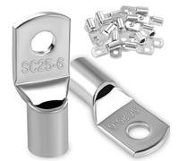 20 Pièces 25mm² Cosses Tubulaires M6 Cosses Annulaires, Cosses à Sertir a Oeil à Anneau, Œillet en Cuivre Étamé Cosse à Sertir pour Câble Électrique