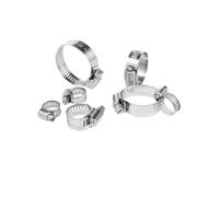 20 pièces 304 collier de serrage en acier inoxydable 6-70mm collier de serrage à engrenage à vis sans fin réglable, collier de serrage pivotant en métal(16-25mm)