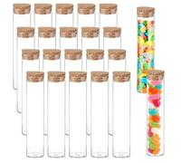 20 Pièces 30ML Tube a Essai Verre, Bouchons en Liège Bocaux, Mini Bouteilles en Verre, Clair Tubes à Essai en Verres, Souhaitant Bouteille, pour Bonbons, Épices, Perles