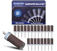 20 Pièces 320 Grains Tambour De Ponçage pour Dremel Outils Rotatifs, Manchons de Ponçage avec Tige de 1/8" pour Polissage et Ponçage
